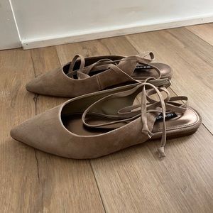 Nine West Bop Ankle Wrap Pointy Toe Flats